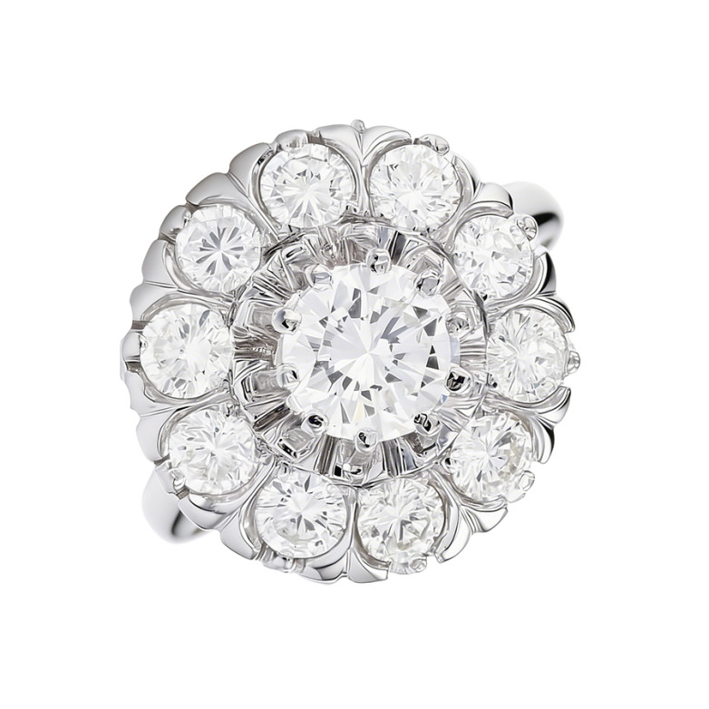 Bague diamants 2.20 carats or blanc 7.52g Comme neuf -  reconditionné disponible sur Gemme Les Bijoux